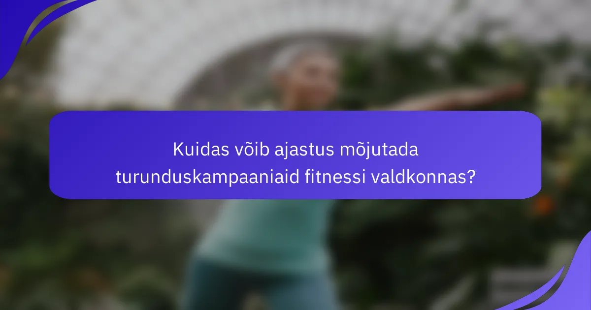 Kuidas võib ajastus mõjutada turunduskampaaniaid fitnessi valdkonnas?