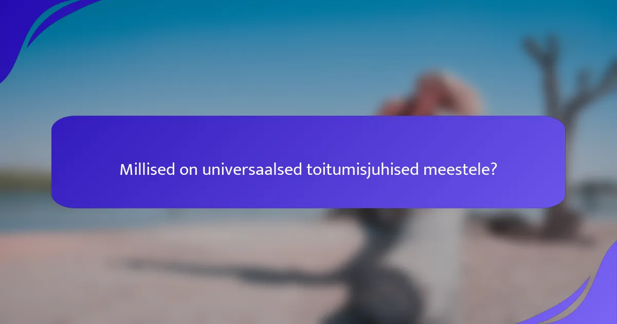 Millised on universaalsed toitumisjuhised meestele?