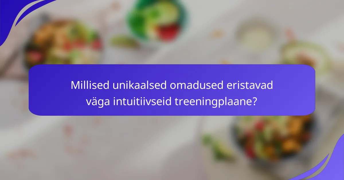 Millised unikaalsed omadused eristavad väga intuitiivseid treeningplaane?