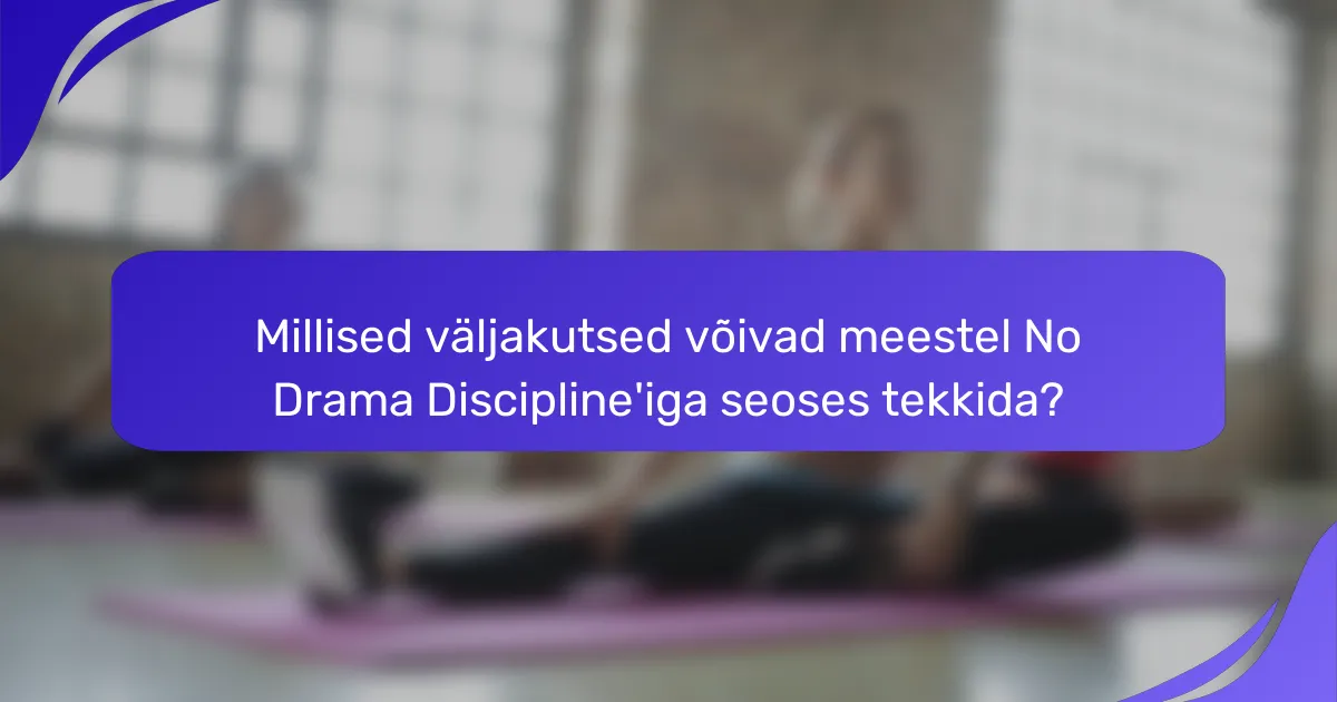 Millised väljakutsed võivad meestel No Drama Discipline'iga seoses tekkida?