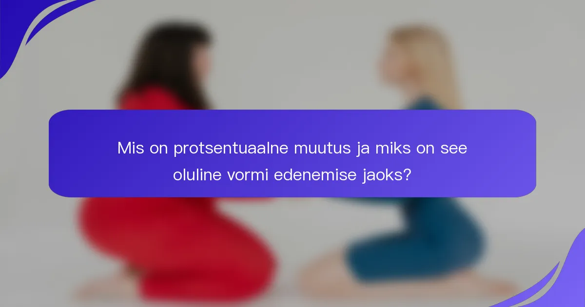 Mis on protsentuaalne muutus ja miks on see oluline vormi edenemise jaoks?